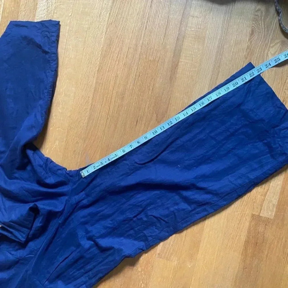 J. Crew Navy Linen Front Tie Jumpsuit - Picture 14 of 14